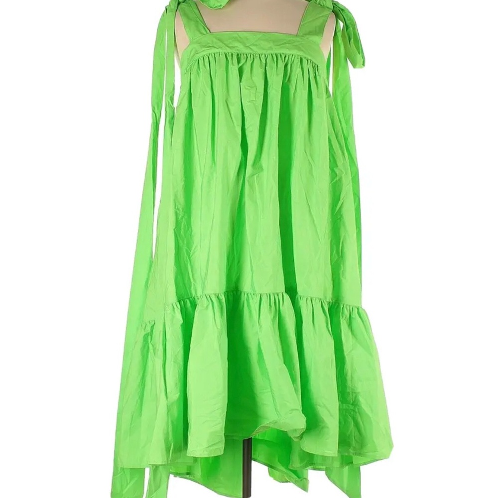 Christopher John Rogers Bright Green Midi Dress